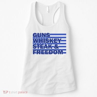 True American Guns Whiskey Steak Freedom Women's Tank Top