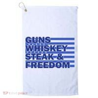 True American Guns Whiskey Steak Freedom Golf Towel thumb 0