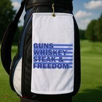 True American Guns Whiskey Steak Freedom Golf Towel thumb 2