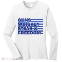 True American Guns Whiskey Steak Freedom Women's Long Sleeve Shirt thumb 0