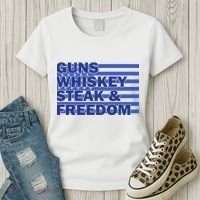 True American Guns Whiskey Steak Freedom Women's T-Shirt thumb 3
