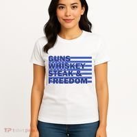 True American Guns Whiskey Steak Freedom Women's T-Shirt thumb 4
