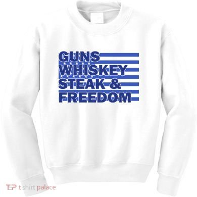 True American Guns Whiskey Steak Freedom Kids Sweatshirt