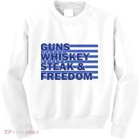 True American Guns Whiskey Steak Freedom Kids Sweatshirt thumb 0
