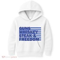 True American Guns Whiskey Steak Freedom Kids Hoodie thumb 0