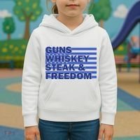 True American Guns Whiskey Steak Freedom Kids Hoodie thumb 3
