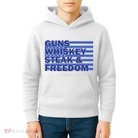 True American Guns Whiskey Steak Freedom Kids Hoodie thumb 4