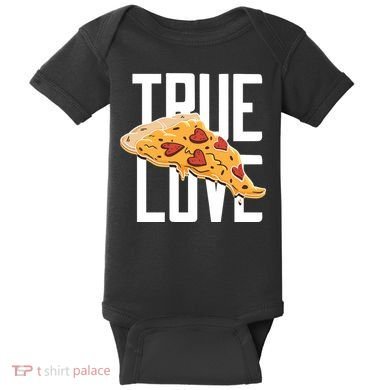 True Love Heart Pizza Baby Bodysuit