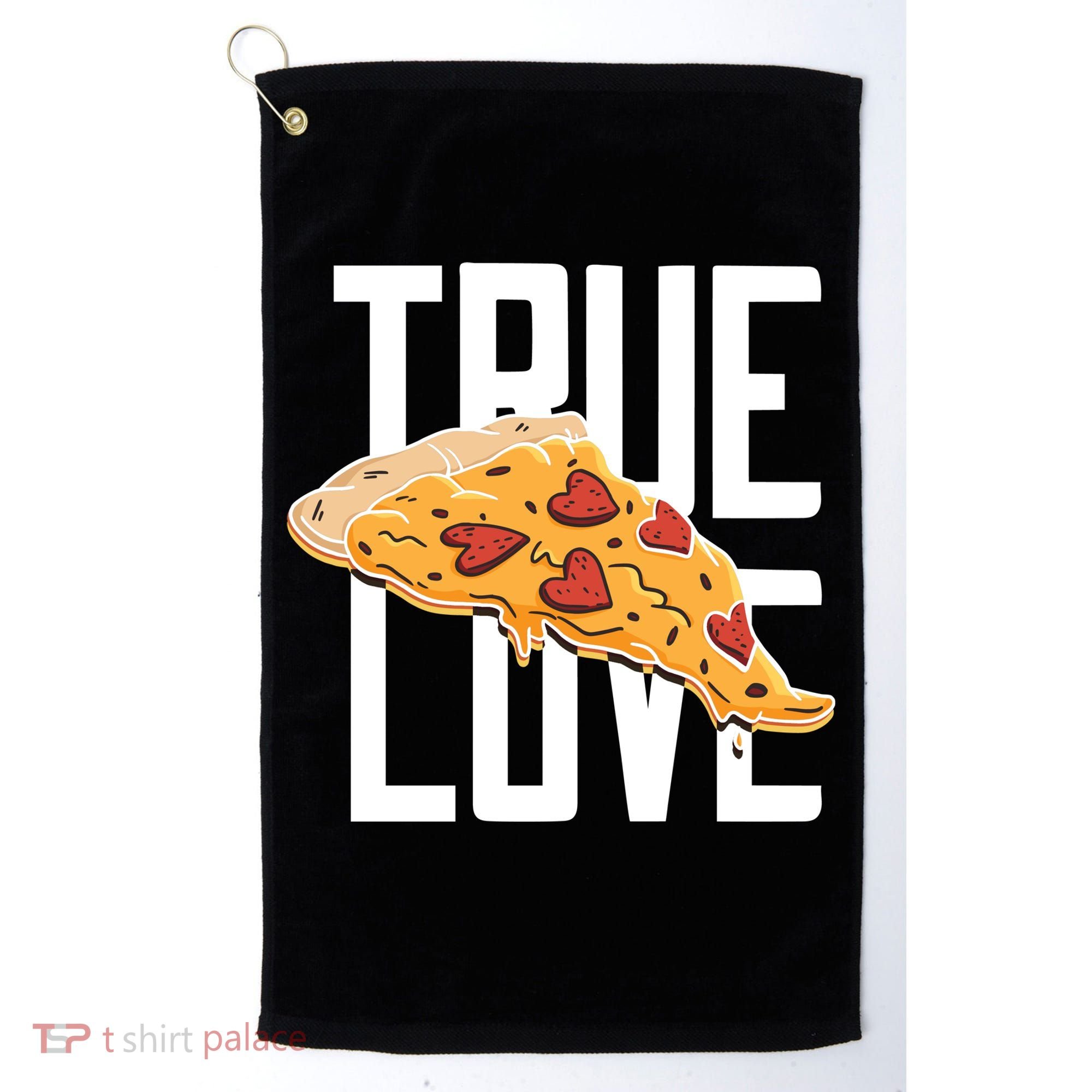 True Love Heart Pizza Golf Towel