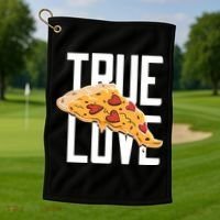 True Love Heart Pizza Golf Towel thumb 1
