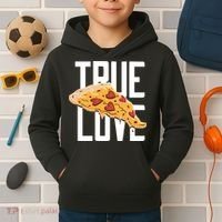 True Love Heart Pizza Kids Hoodie thumb 2