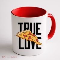 True Love Heart Pizza Coffee Mug thumb 1