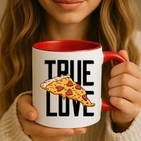 True Love Heart Pizza Coffee Mug thumb 3