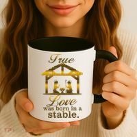 True Love Was Born In A Stable Coffee Mug thumb 3