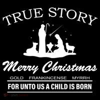 True Story Merry Christmas Jesus Christ  Women's Hoodie thumb 2