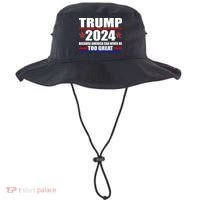 Trump 2024 Because America Can Never Be Too Great Bucket Hat thumb 0