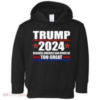 Trump 2024 Because America Can Never Be Too Great Toddler Hoodie thumb 0