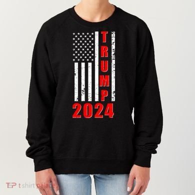 Trump 2024 Election Distressed US Flag Women's Sweatshirt