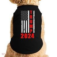 Trump 2024 Election Distressed US Flag Doggie Tank thumb 0