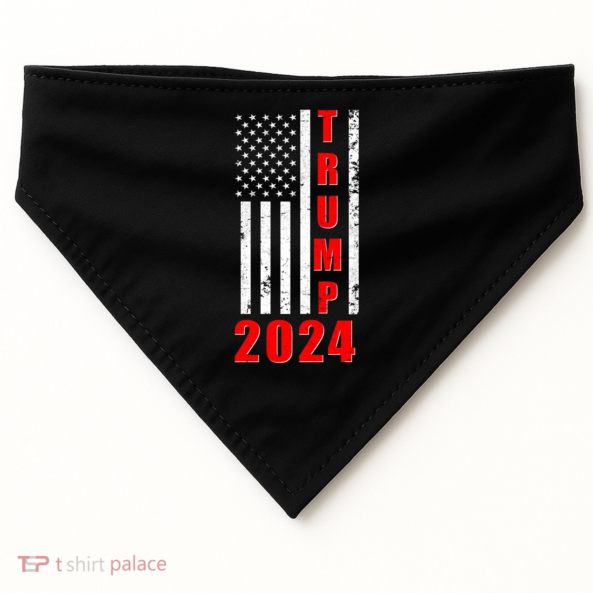 Trump 2024 Election Distressed US Flag USA-Made Doggie Bandana
