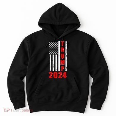 Trump 2024 Election Distressed US Flag Hoodie