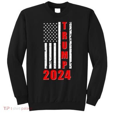 Trump 2024 Election Distressed US Flag Sweatshirt