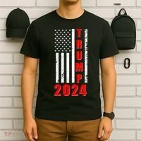 Trump 2024 Election Distressed US Flag T-Shirt thumb 6