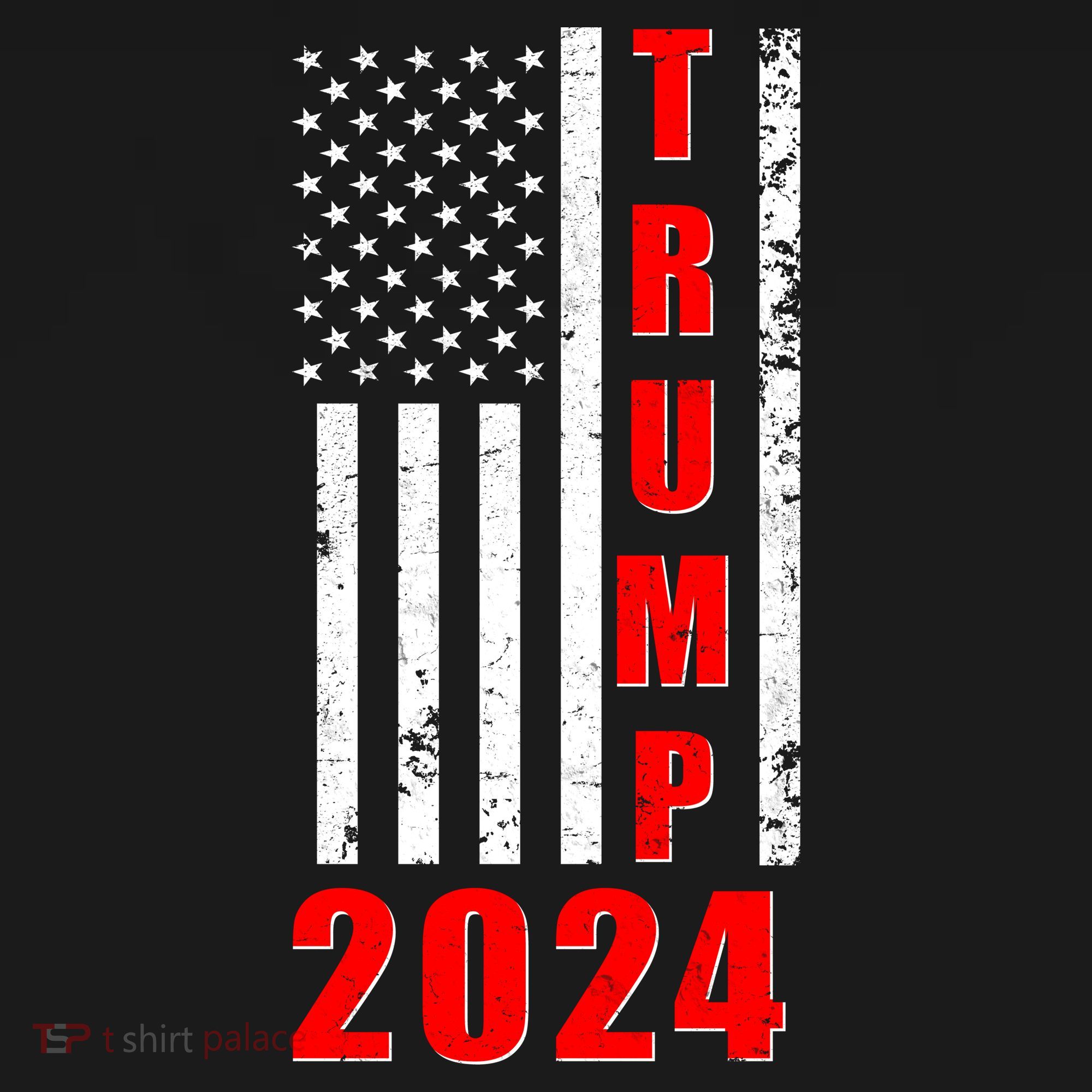Trump 2024 Election Distressed US Flag T-Shirt