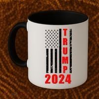 Trump 2024 Election Distressed US Flag Coffee Mug thumb 2