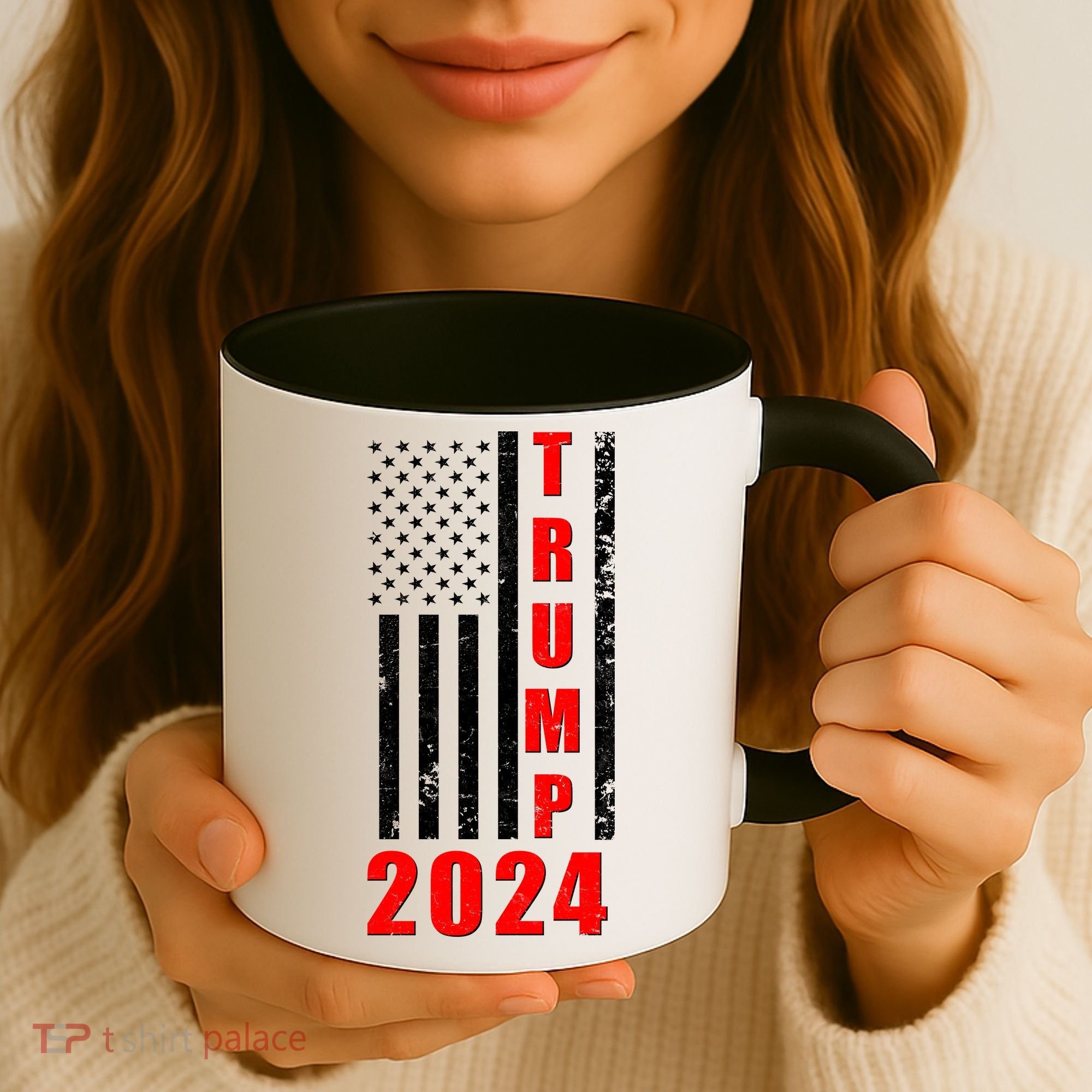 Trump 2024 Election Distressed US Flag Coffee Mug