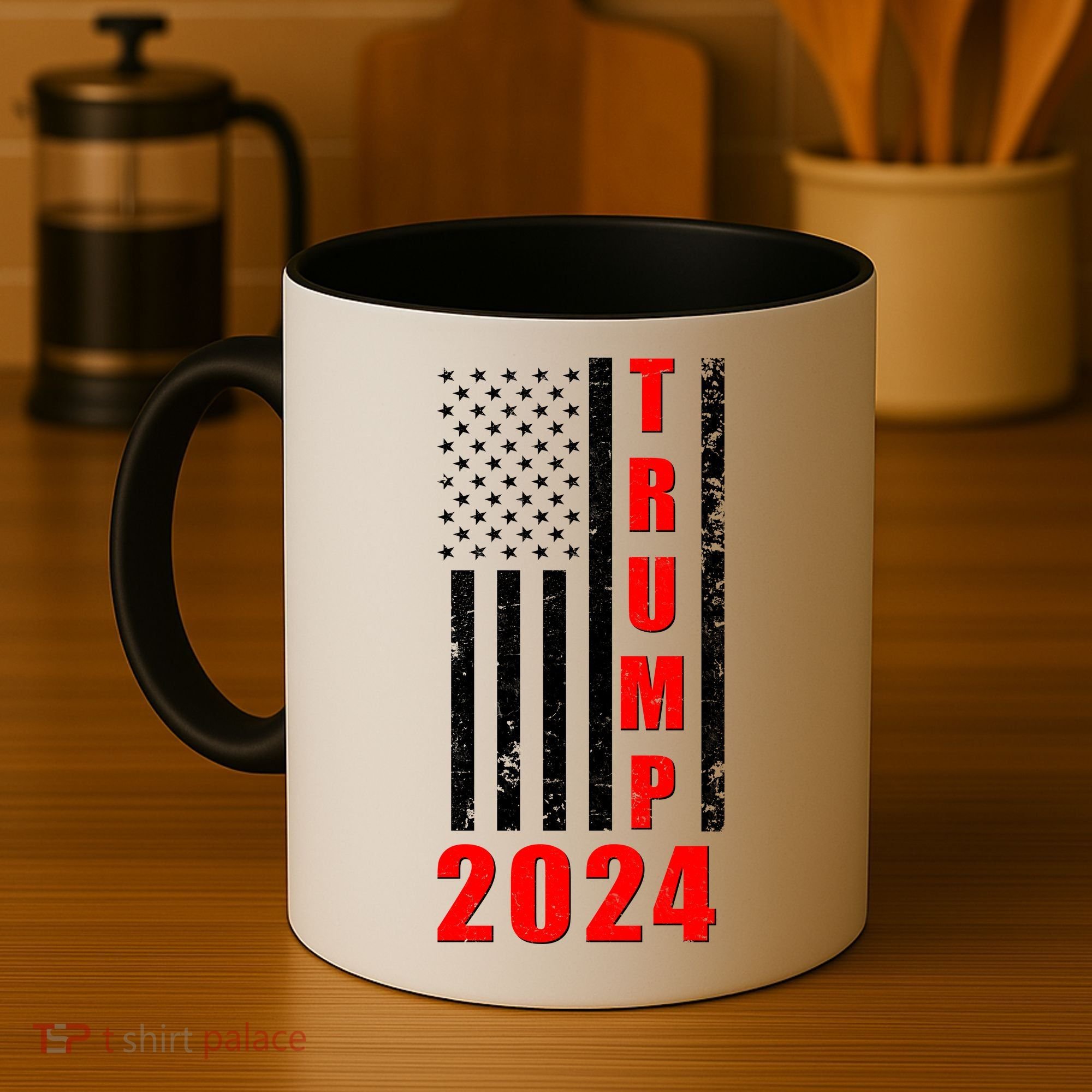 Trump 2024 Election Distressed US Flag Coffee Mug