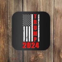 Trump 2024 Election Distressed US Flag Coaster thumb 0