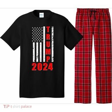 Trump 2024 Election Distressed US Flag Pajama Set