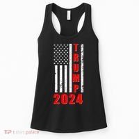 Trump 2024 Election Distressed US Flag Women's Tank Top thumb 0