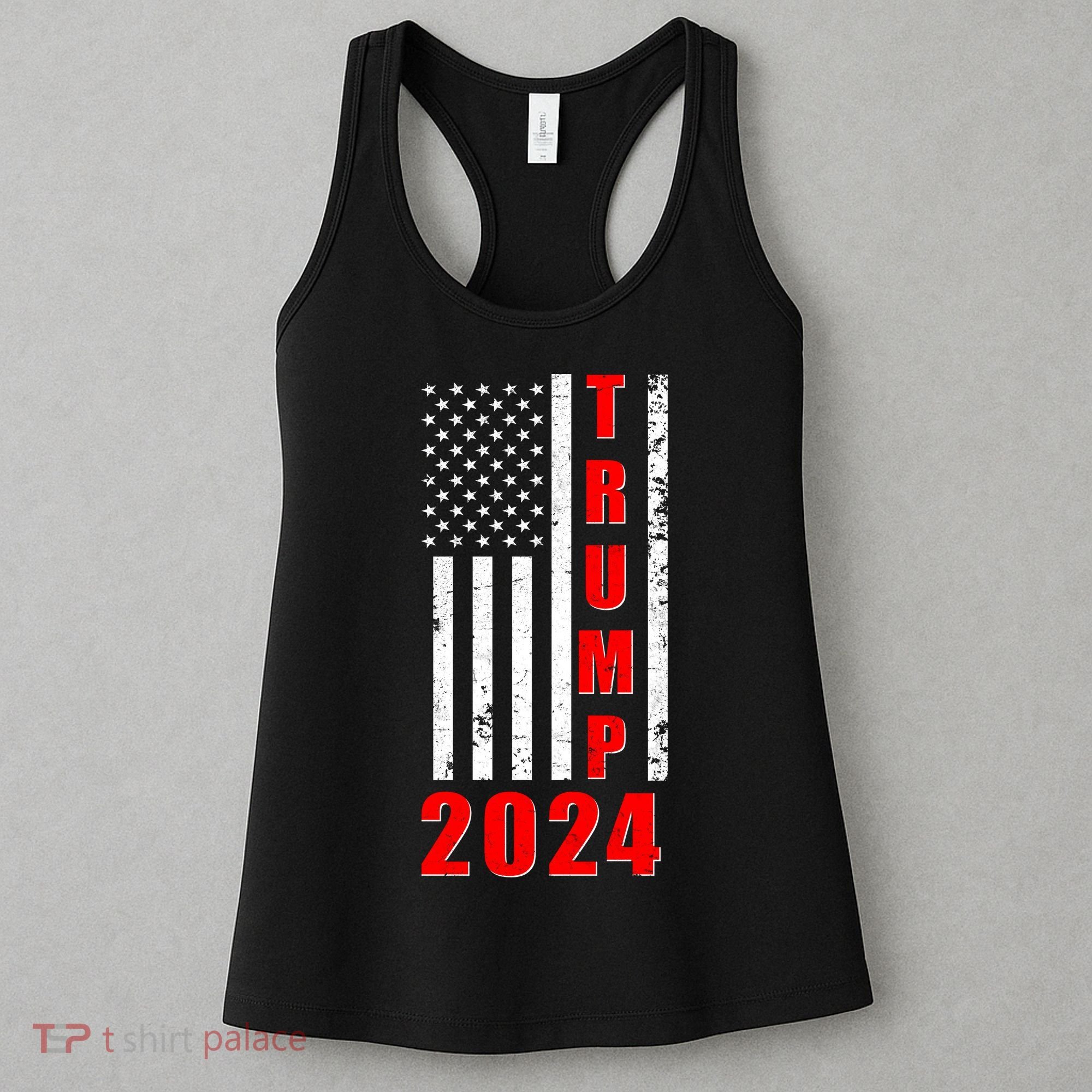 Trump 2024 Election Distressed US Flag Women's Tank Top
