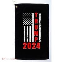 Trump 2024 Election Distressed US Flag Golf Towel thumb 0