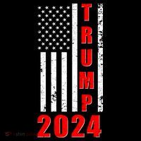 Trump 2024 Election Distressed US Flag Women's Long Sleeve Shirt thumb 2