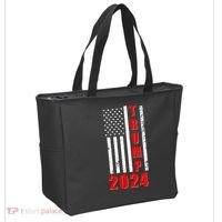 Trump 2024 Election Distressed US Flag Tote Bag thumb 2