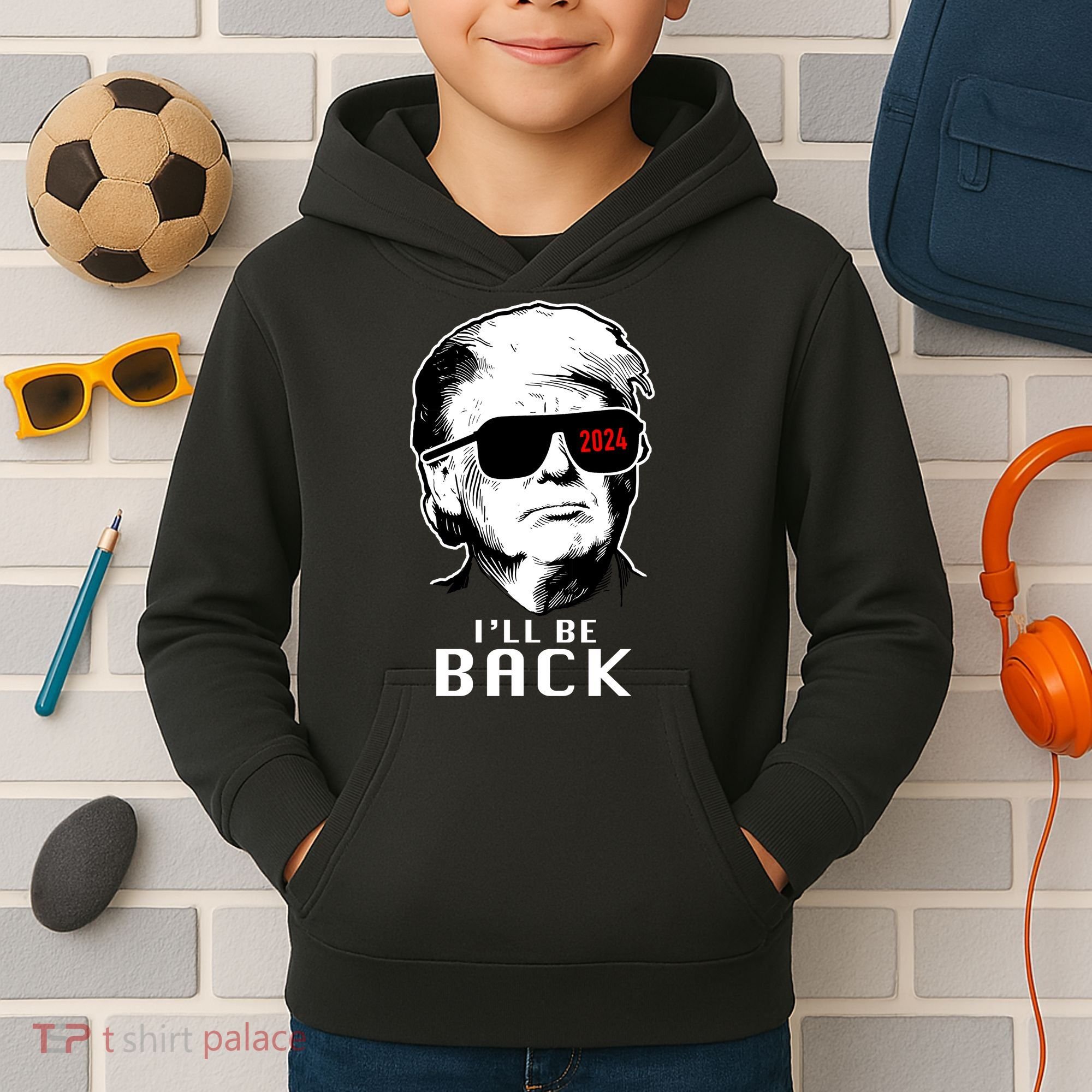 Trump 2024 I'll Be Back Kids Hoodie