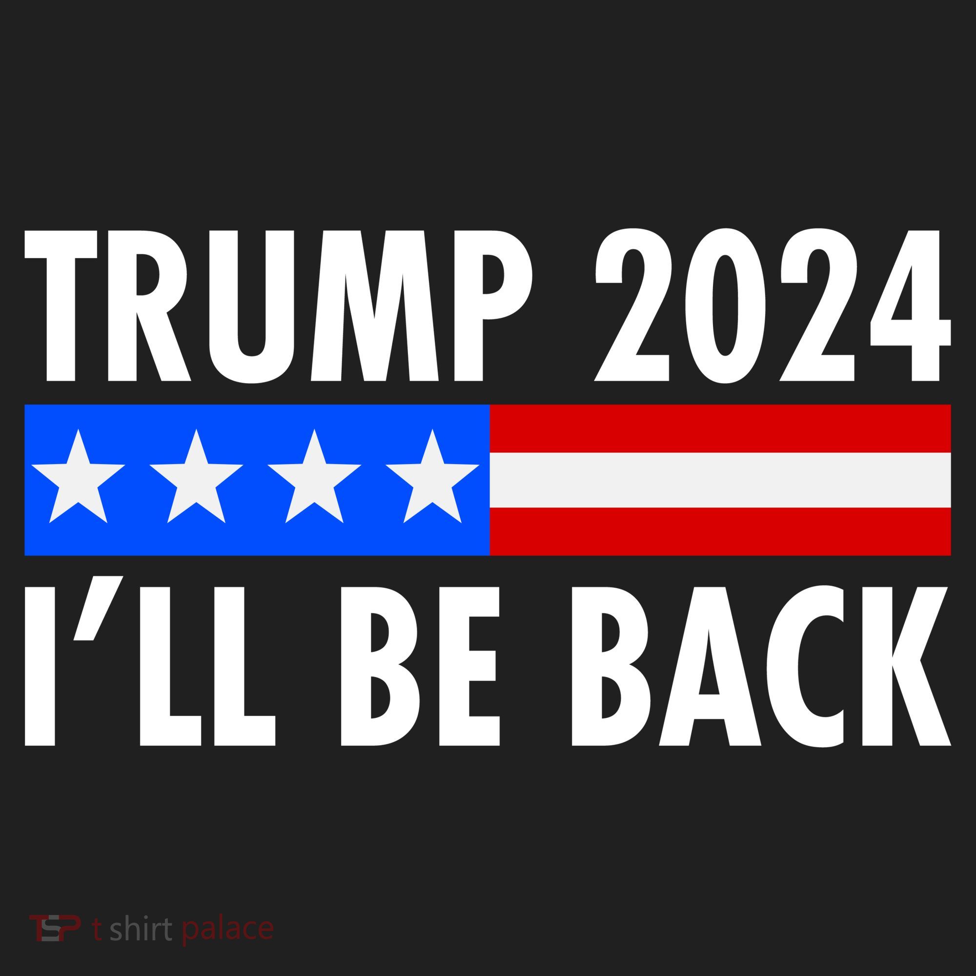 Trump 2024 I'll Be Back US Flag logo Women's Sweatshirt