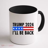 Trump 2024 I'll Be Back US Flag logo Coffee Mug thumb 1
