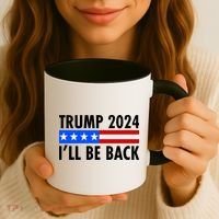 Trump 2024 I'll Be Back US Flag logo Coffee Mug thumb 3