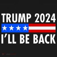 Trump 2024 I'll Be Back US Flag logo Pajama Set thumb 2