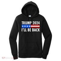 Trump 2024 I'll Be Back US Flag logo Women's Hoodie thumb 0
