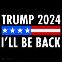Trump 2024 I'll Be Back US Flag logo Women's Hoodie thumb 2