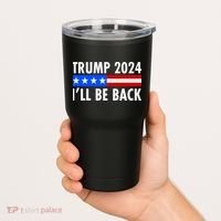 Trump 2024 I'll Be Back US Flag logo Tumbler thumb 2