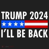 Trump 2024 I'll Be Back US Flag logo Tumbler thumb 3