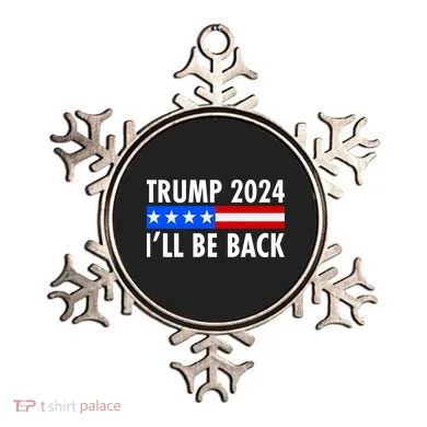 Trump 2024 I'll Be Back US Flag logo Ornament