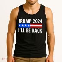 Trump 2024 I'll Be Back US Flag logo Tank Top thumb 3
