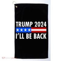 Trump 2024 I'll Be Back US Flag logo Golf Towel thumb 0